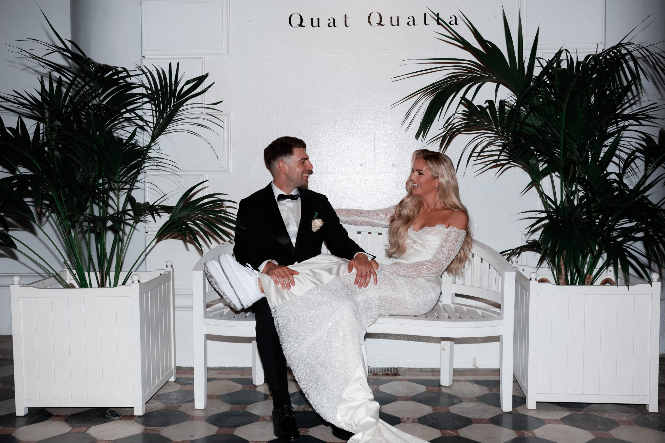 Bride and groom at their wedding celebration 