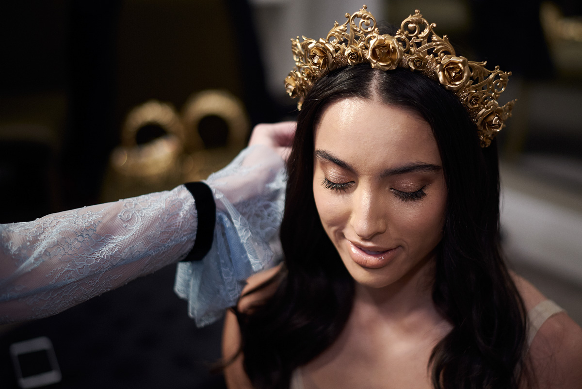 Muse by Berta launch model wear Viktroria Novak crown Raffaele Ciuca Bridal Melbourne