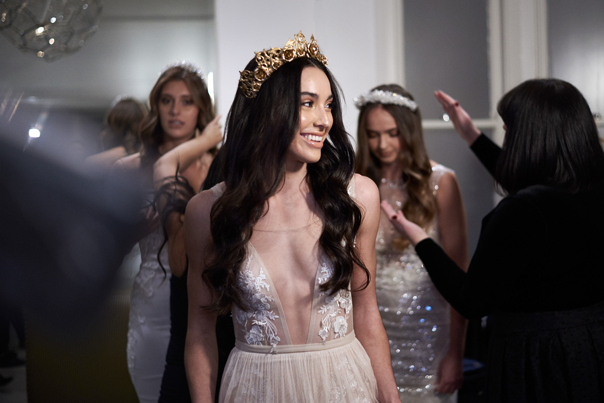 Muse by Berta launch model wear Viktroria Novak crown Raffaele Ciuca Bridal Melbourne