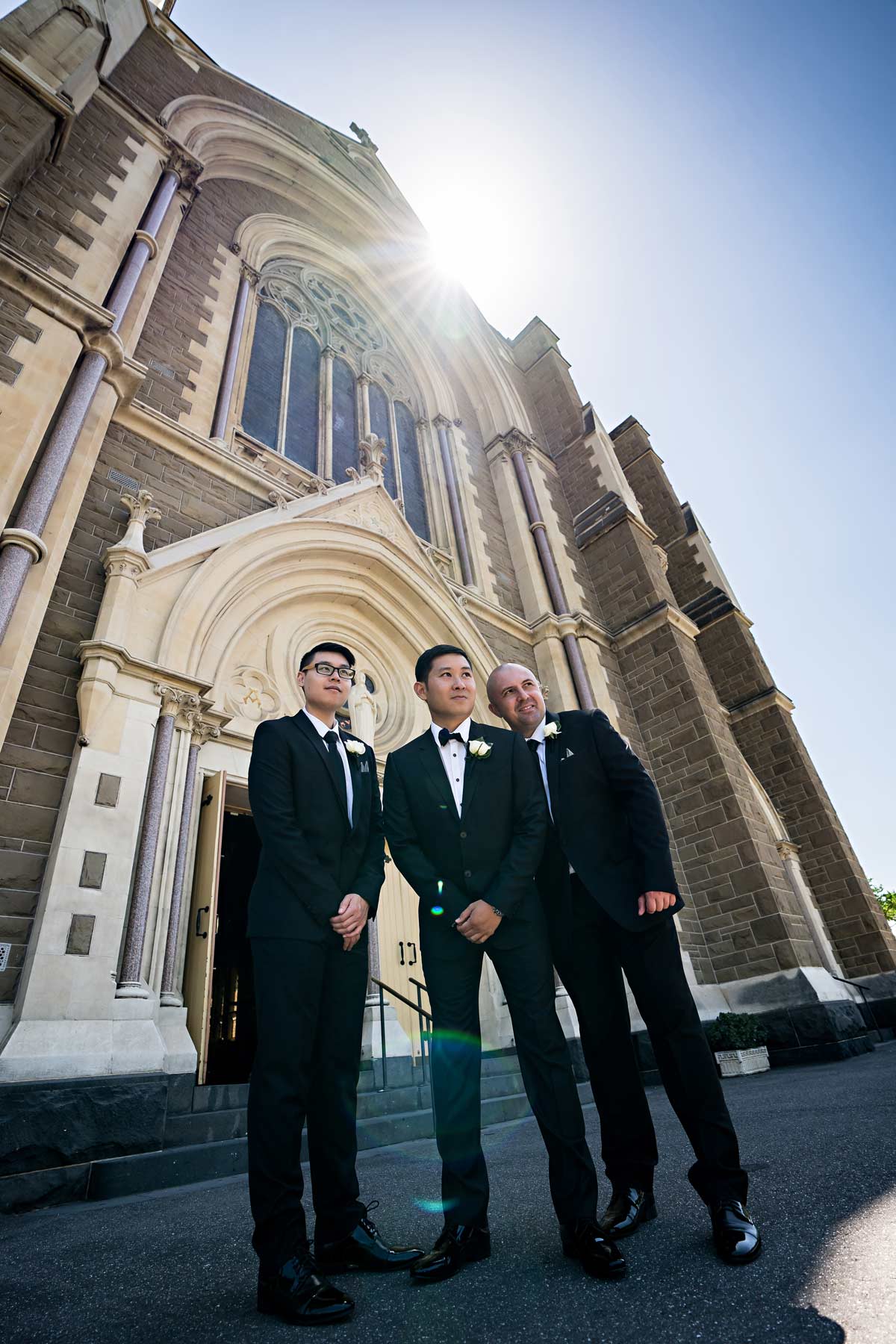 Melina + Vuong RC Real Bride Wearing Demetrios Platinum Wedding dress in 'Analisa' 