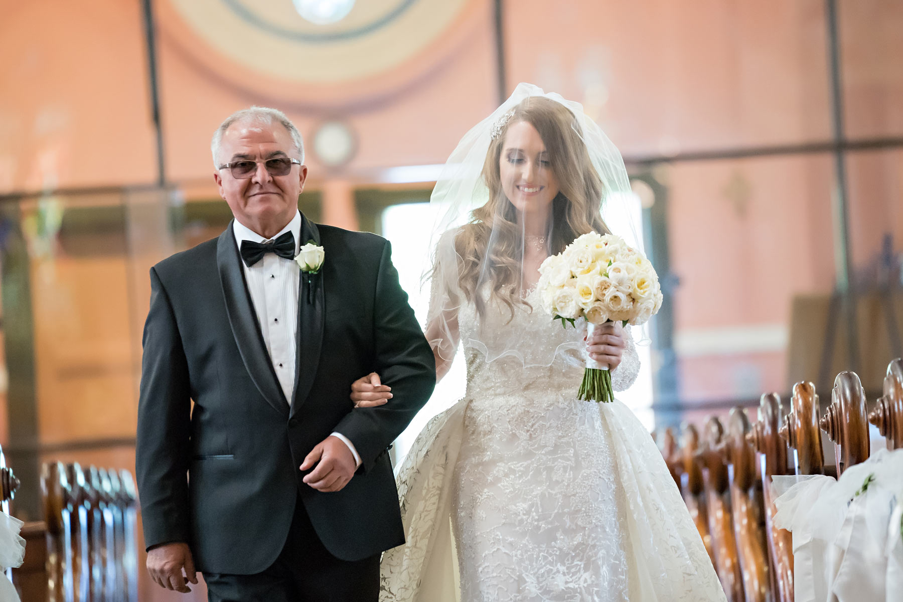 Melina + Vuong RC Real Bride Wearing Demetrios Platinum Wedding dress in 'Analisa' 