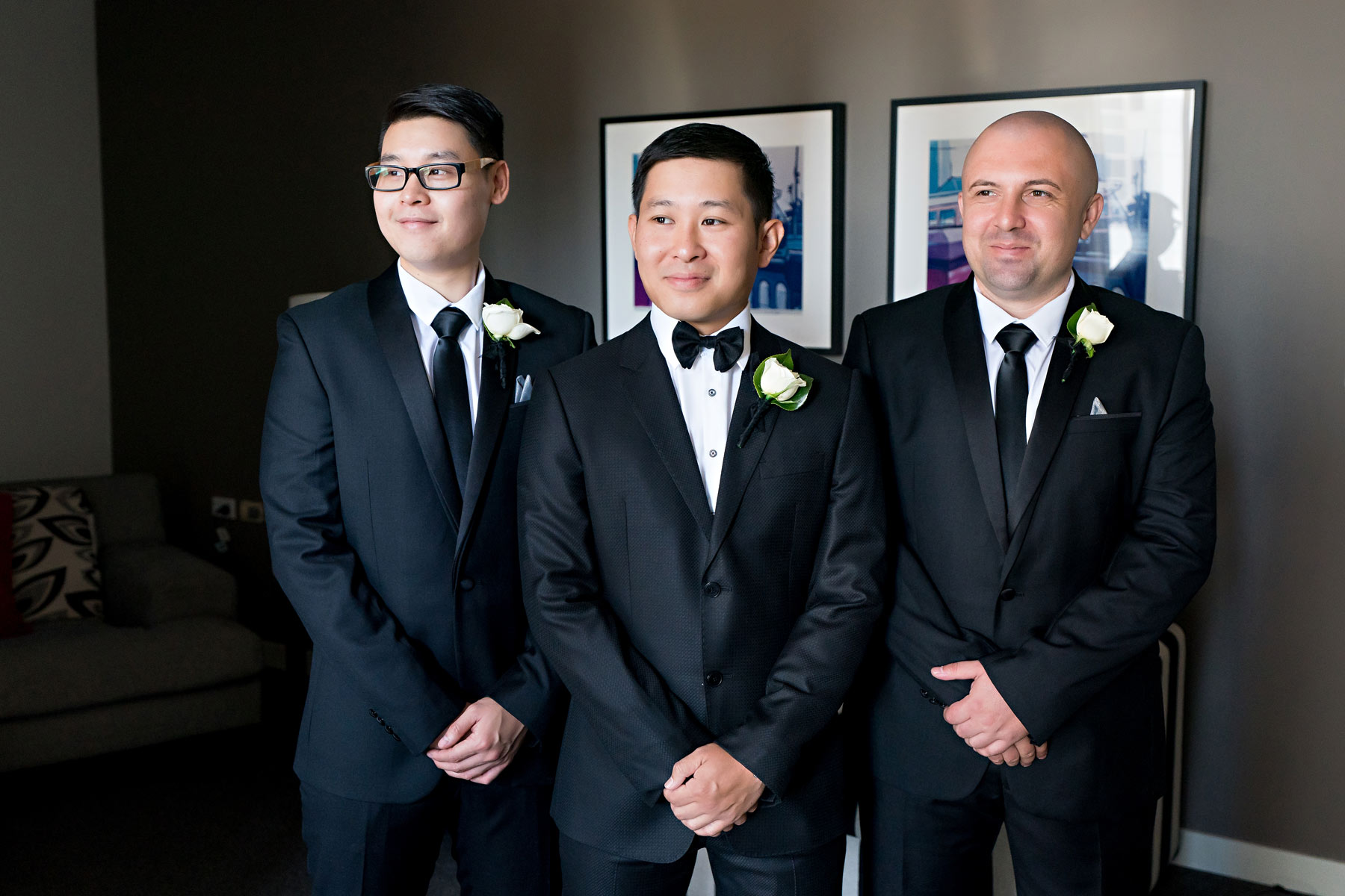 Melina + Vuong RC Real Bride Wearing Demetrios Platinum Wedding dress in 'Analisa' 