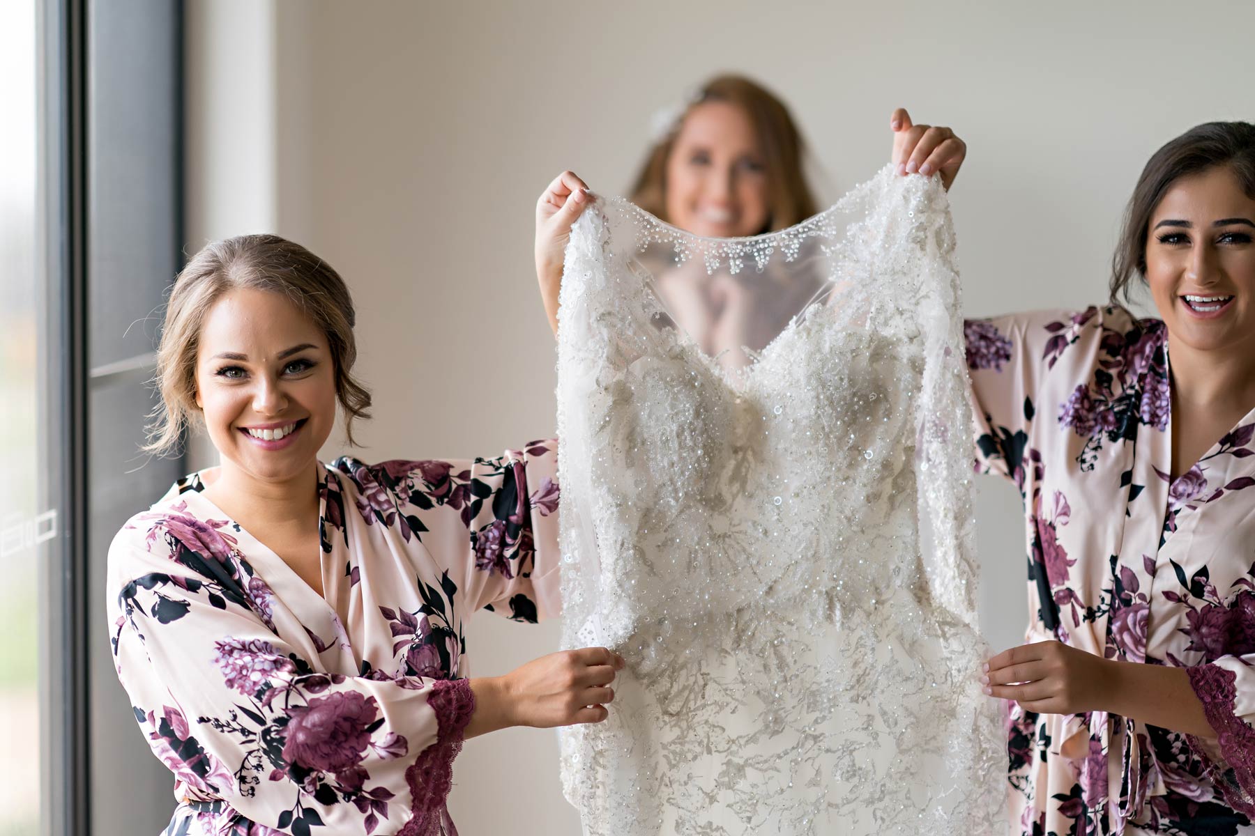 Melina + Vuong RC Real Bride Wearing Demetrios Platinum Wedding dress in 'Analisa' 