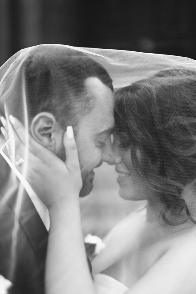 real bride wears mullet wedding dress by la sposa