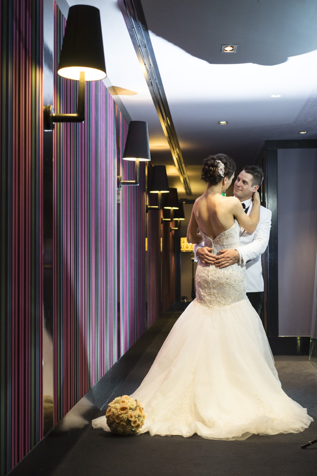 Raffaele Ciuca Real Bride Melissa married in a stunning Casablanca wedding dress.
