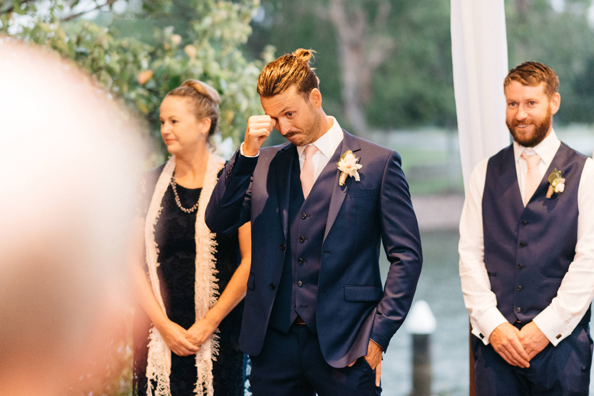 Kristen + Callan | Pronovias Wedding Dress in Mariana | Low back Wedding Dress | Noosa Queensland Wedding | Real Wedding | Real Bride