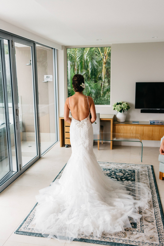 Kristen + Callan | Pronovias Wedding Dress in Mariana | Low back Wedding Dress | Noosa Queensland Wedding | Real Wedding | Real Bride