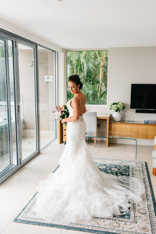 Kristen + Callan | Pronovias Wedding Dress in Mariana | Low back Wedding Dress | Noosa Queensland Wedding | Real Wedding | Real Bride