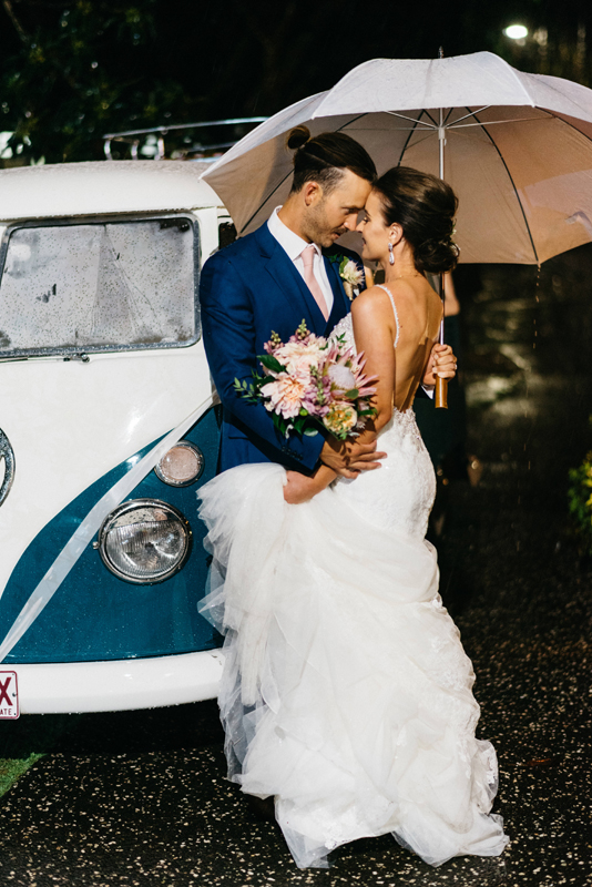 Kristen + Callan | Pronovias Wedding Dress in Mariana | Low back Wedding Dress | Noosa Queensland Wedding | Real Wedding | Real Bride