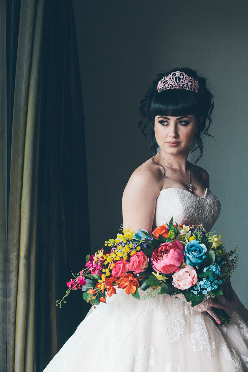 Raffaele Ciuca Bride wears Allure Bridal 9121 wedding dress for Moroccan themed wedding 