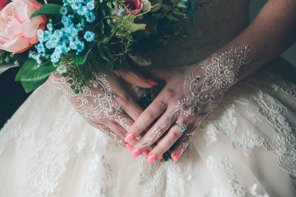 Raffaele Ciuca Bride wears Allure Bridal 9121 wedding dress for Moroccan themed wedding 