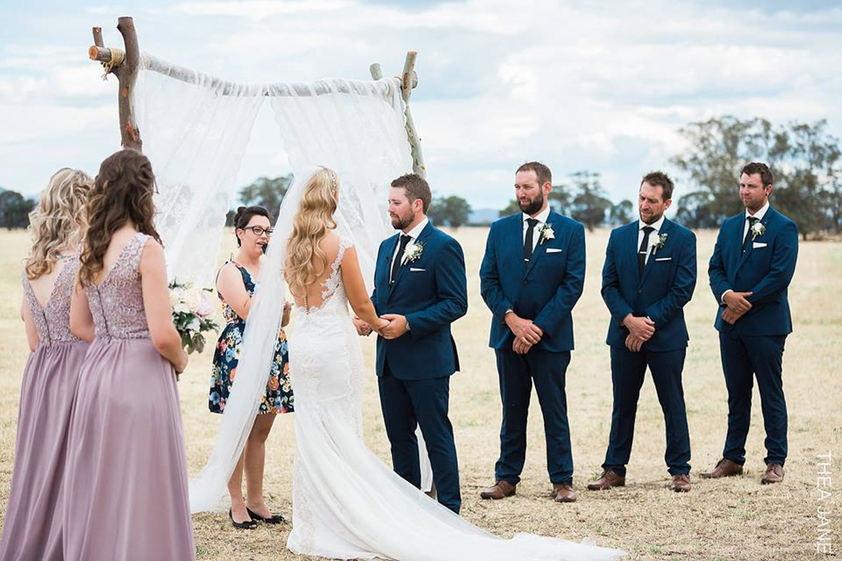 real bride wears tamar wedding dress by pronovias