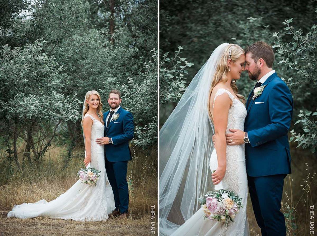 real bride wears tamar wedding dress by pronovias