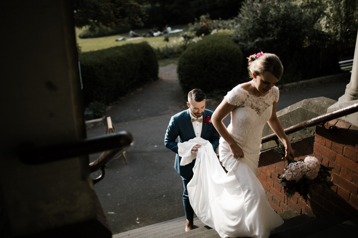 Raffaele Ciuca bride wears Onesi wedding dress by Pronovias in Melbourne, Australia