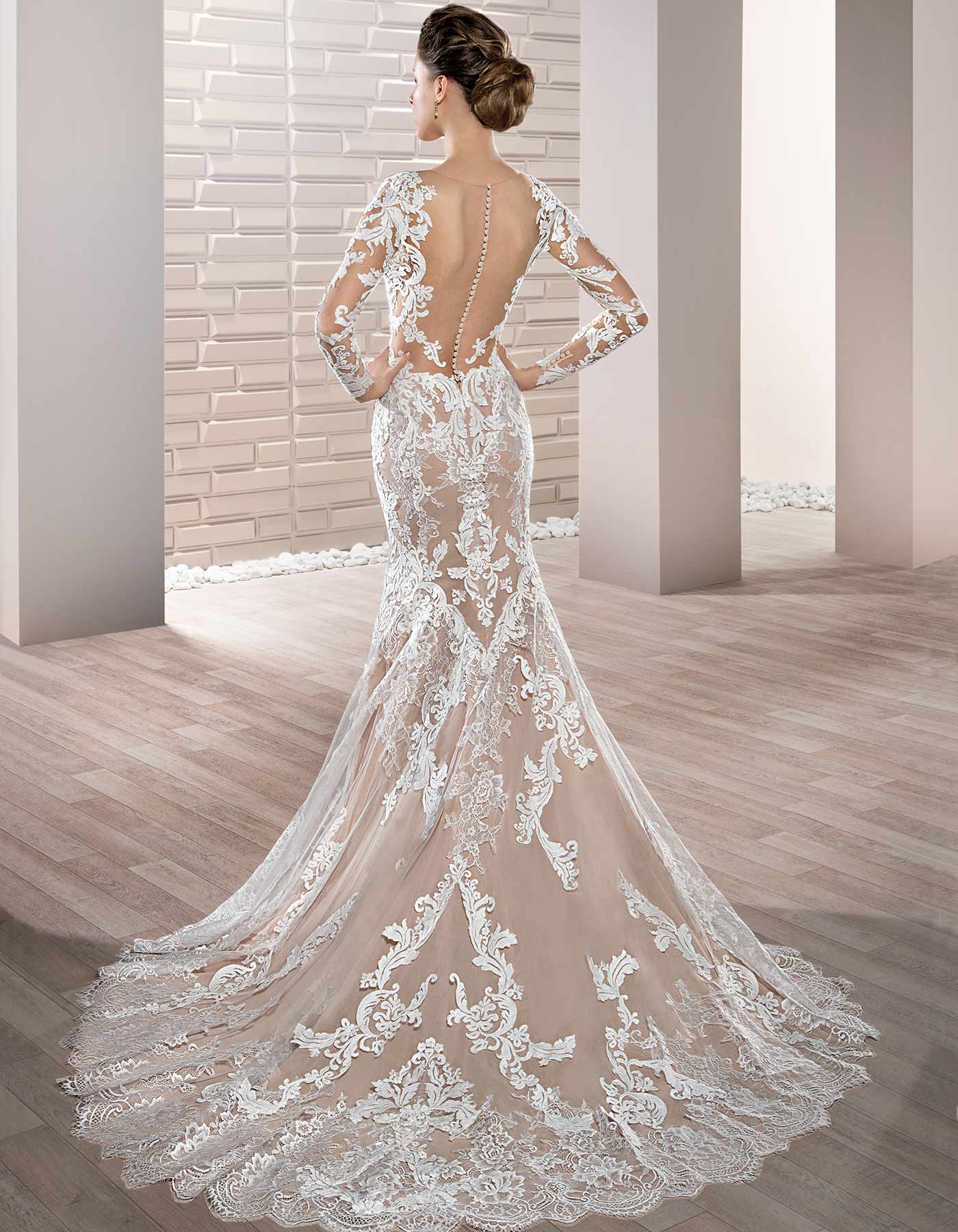 Long sleeve lace wedding dress, 717 Demetrios, Melbourne