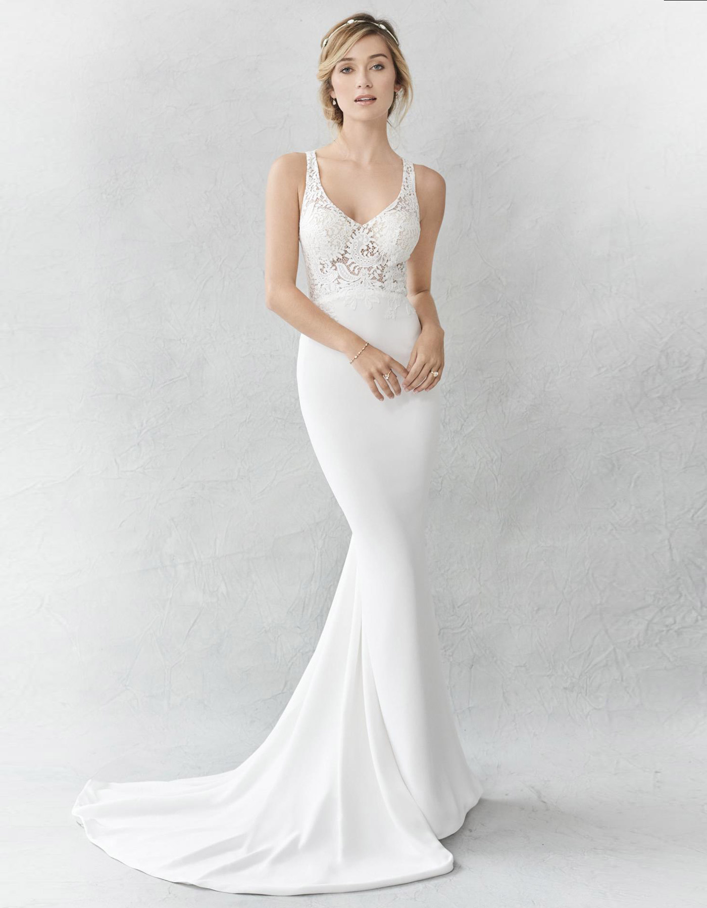 Modern lace wedding dress