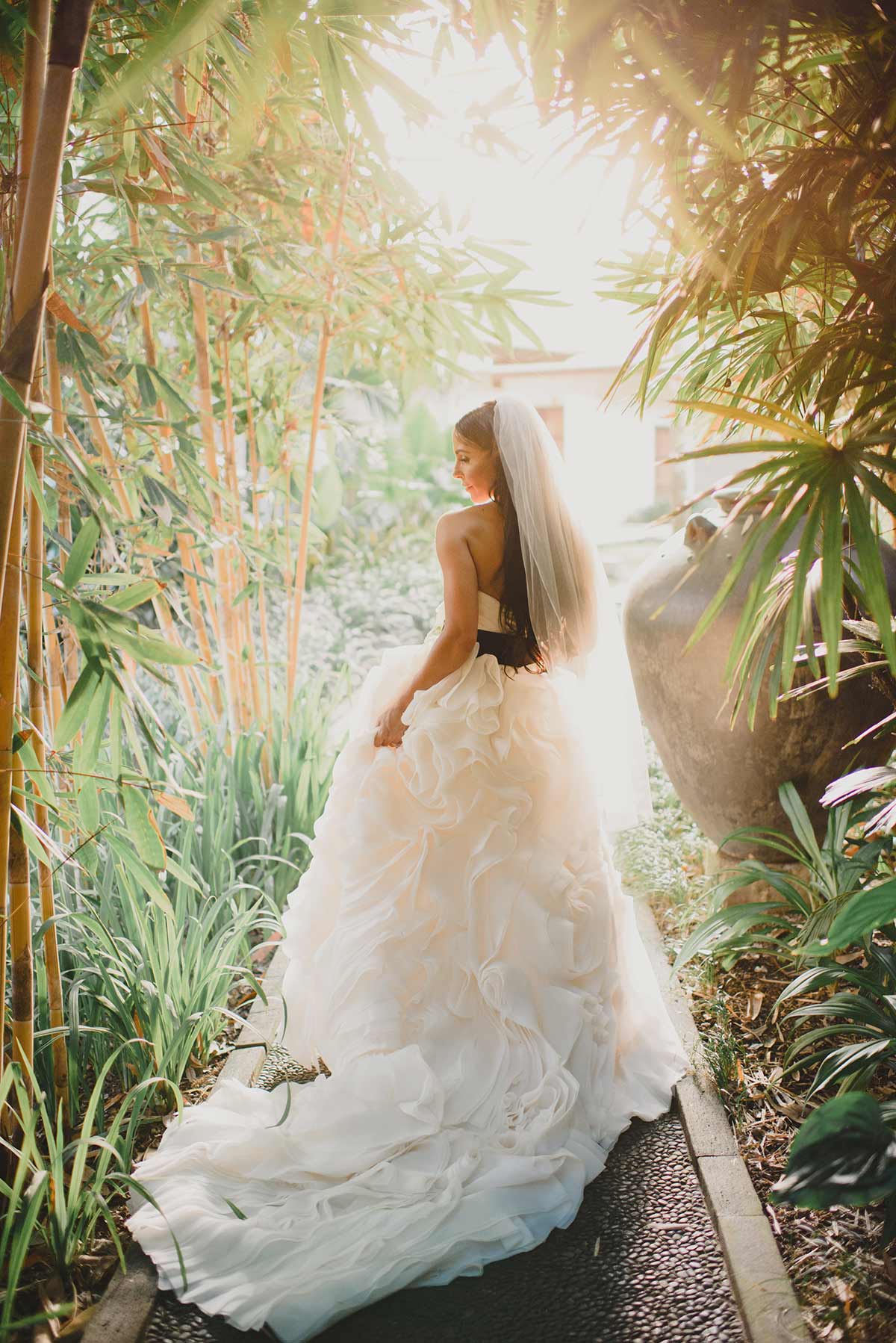 Real Bride Bec wears Sottero and Midgley gown in Bali wedding, gown from Raffaele Ciuca Bridal