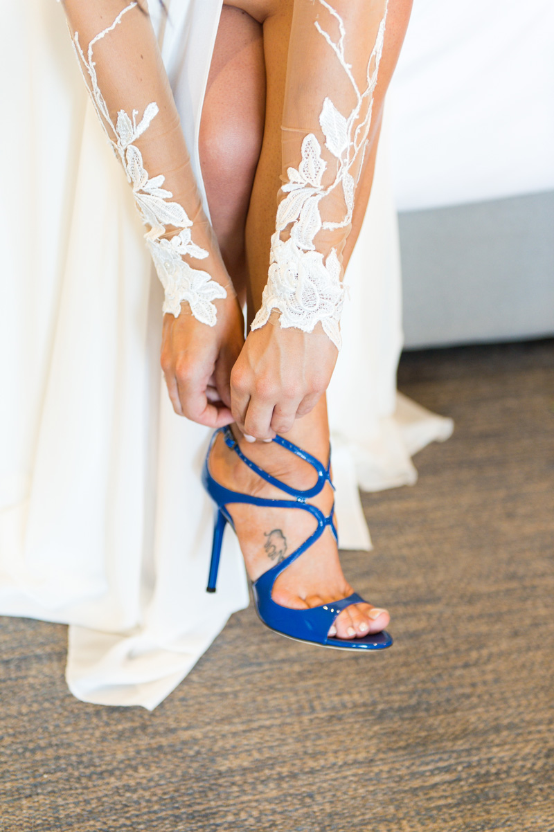 Real bride wedding Berta Bridal 14-11 Australia - blue stilettos 