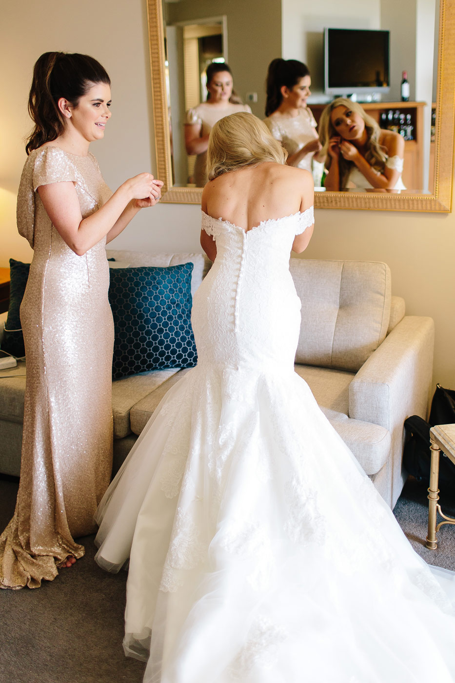 #RCRealBride Bec married in our Appolina lace wedding dress by Allure Bridals in Melbourne, Australia