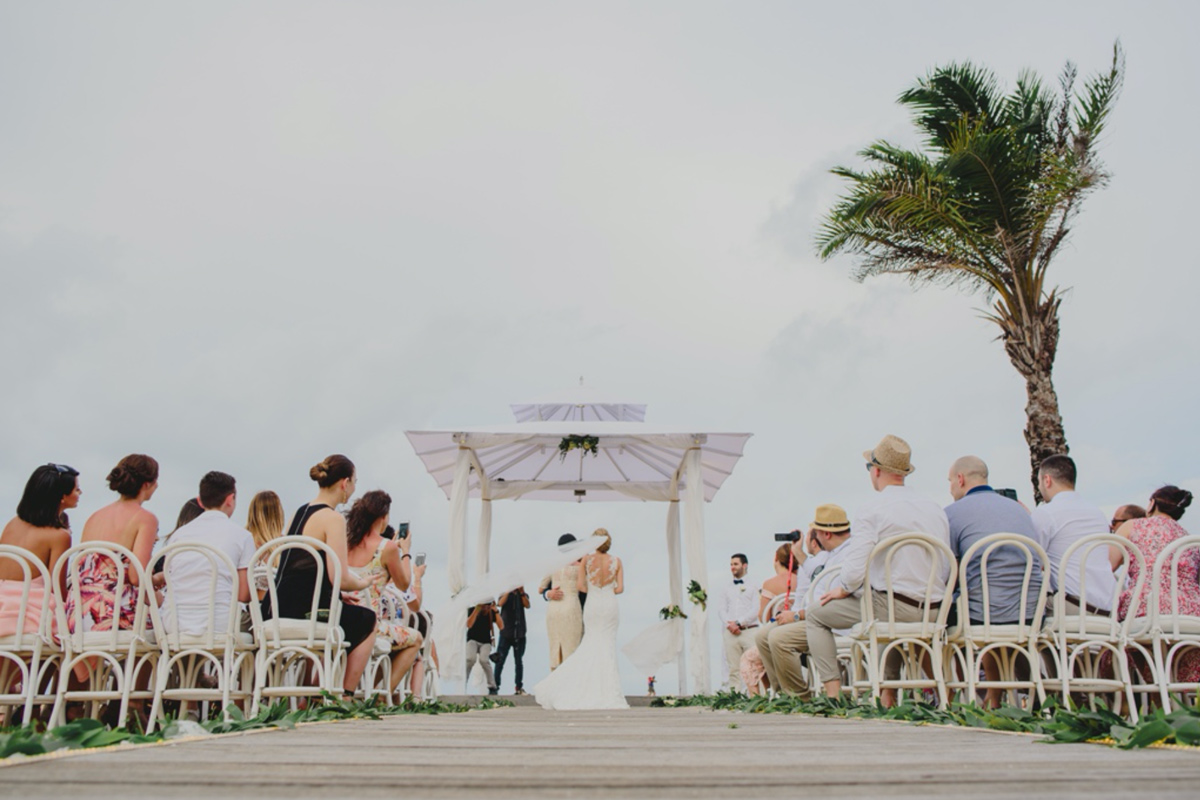 Raffaele Ciuca bride married in Bali in our Prunelle wedding dress by Pronovnas