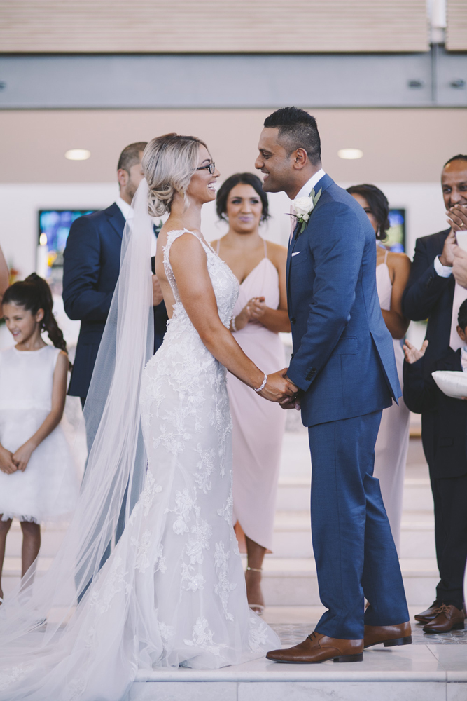 Tynelle & Mervyn RC real bride Demetrios 626 FIT AND FLARE WEDDING DRESS