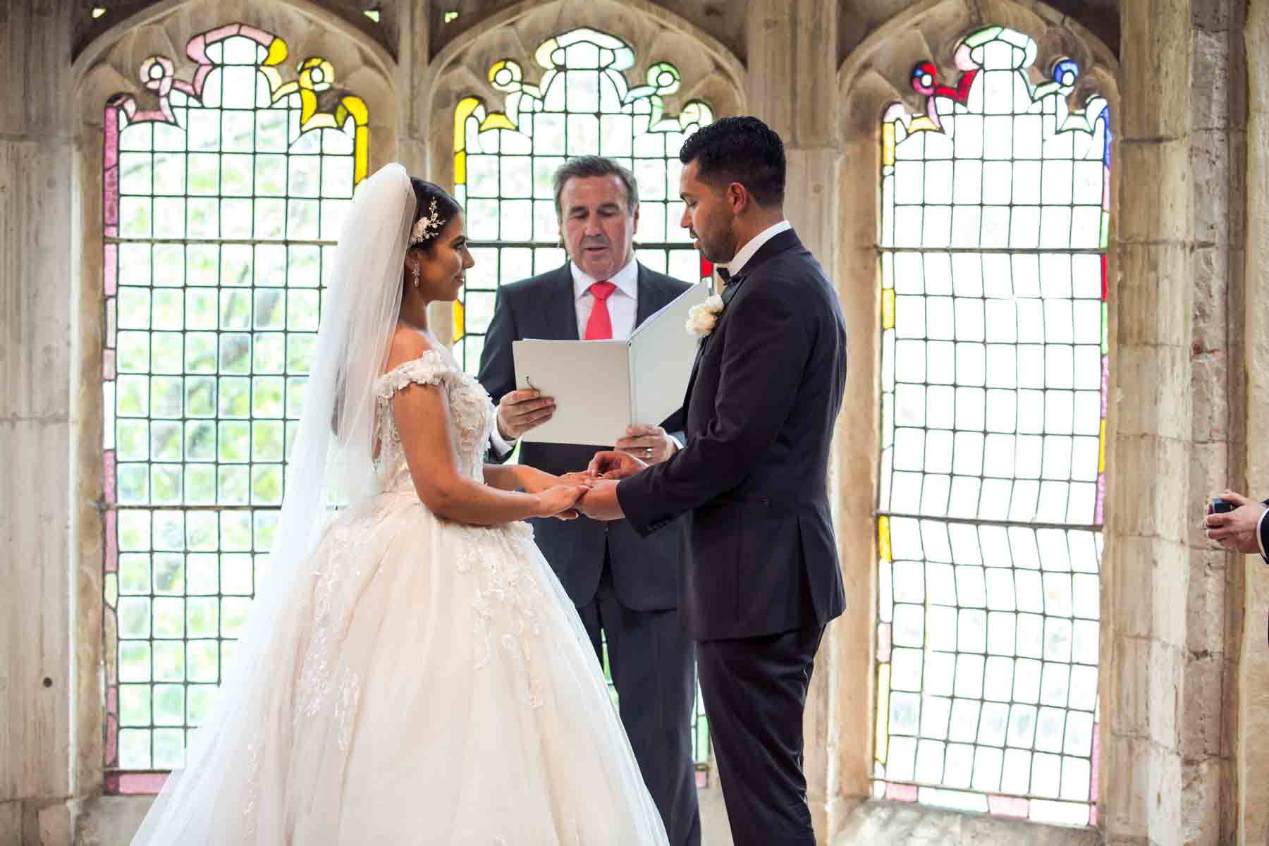 Yola + Alexander RC Real Bride Wearing Demetrios Platinum ballgown in 'ANASTASIA'