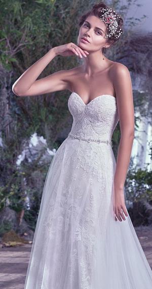 natural waist wedding dress by maggie sottero